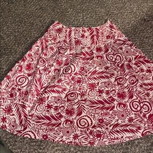 Isabella Bird Red and White Patterned Skirt
